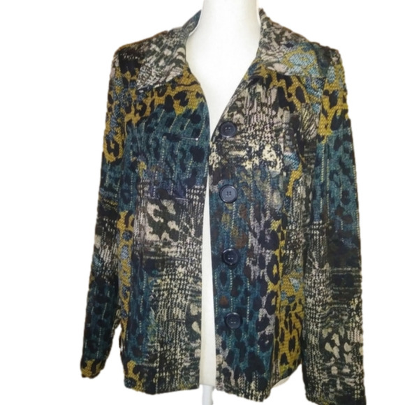 Kim Rogers Petite Multi-Color Animal Print Jacket - Picture 3 of 11